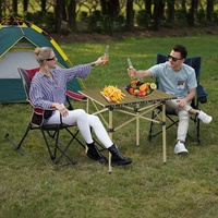 Table pliante jaune petite et légère pour le camping en plein air, la randonnée, les voyages et les pique-niques