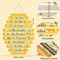 Étiquettes suspendues de décoration de pays américain de bricolage, en forme de nid d'abeille, cintres de décoration murale en bois pour l'étude, le salon.