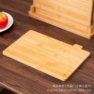 Bamboo Cutting Board Set 4-Piece With <b>Stand</b> Rectangle Multifunctional Kitchen <b>Vegetable</b> Fruit Chopping Block - Product Image 4