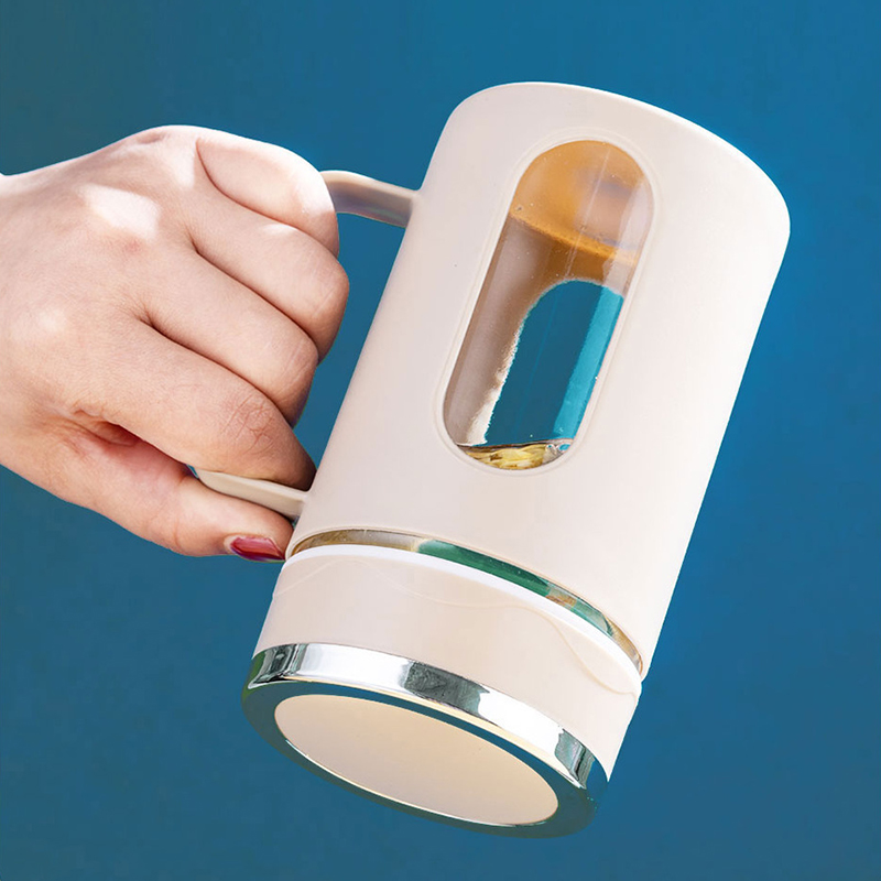 Double Layer Plastic Glass Office Cup