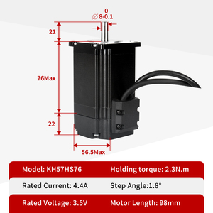 ชุดมอเตอร์สเต็ปเปอร์แบบวงปิด <span class=keywords><strong>Nema</strong></span> <span class=keywords><strong>23</strong></span> รุ่น Kaihong 57x57x76+22 มม. DC36V 1.3 นิวตันเมตร แกน 8 มม. 2 เฟส ไฮบริด พร้อมตัวเข้ารหัส 1000PPR และไดรเวอร์ HBS57 - Product Image 2