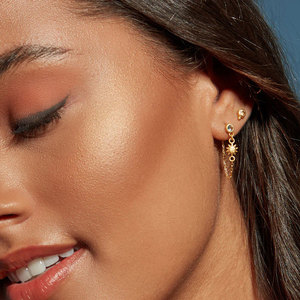 Pendientes Hipoalergénicos de Acero Inoxidable 316L con Baño de Oro de 14k/18k, Diseño Único de Sol y Luna para Mujer - Product Image 3