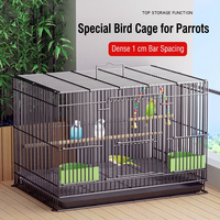 Grande cage à oiseaux pliable de luxe en fer avec plateau en plastique écologique et cadre métallique thermolaqué pour perroquets et oiseaux de compagnie