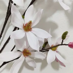 Sushan magnolia-Flor artificial de tacto real, decoración de boda para el hogar, nuevo diseño