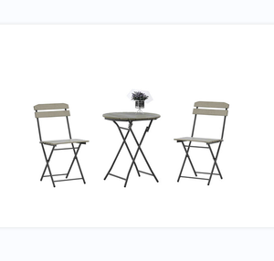 Venta caliente fábrica de muebles de jardín al aire libre Bistro plegable de madera de plástico barato 3 piezas Silla de comedor y mesa de café juego de comedor - Product Image 1