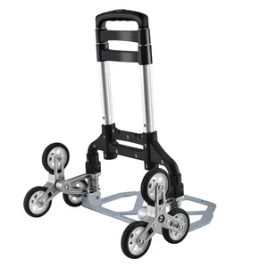 Diable pliable et chariot, chariot portable d'une capacité de 176 lb avec poignée télescopique et roues TPR pour le déplacement, le shopping et les voyages