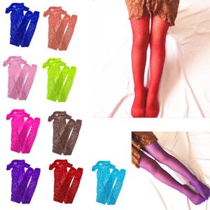 Niños Hot Pink Pantyhose Medias de malla Ripped Jeans Net Grid Medias Nueva moda Niños Niña Encaje Medias de red - Product Image 2