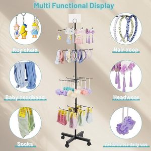 Eco-Friendly Retail Products Modern 4-Tier <strong>Rotating</strong> Spinning Adjustable Height Retail <strong>Display</strong> <strong>Stand</strong> for Jewelry Keychain Earring - Product Image 6