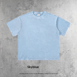 Camiseta Cai Xiang Island para Hombre, Primavera-Verano, 260G, 100% Algodón Lavado, Transpirable, Manga Corta, Estilo Retro Juvenil, Corte Holgado - Product Image 4