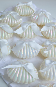 Bougies Coquillage Parfumées Haut de Gamme Faites à la Main, de Luxe, Non Toxiques, Personnalisées, avec Perles et Nœud pour Petits Cadeaux de Mariage - Product Image 5