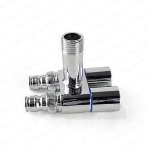 Katup Sudut G1/2 Tiga Arah Kontrol Ganda Bidet Shattaf 1 Masuk 2 Keluar, Aksesoris Kamar Mandi Seng, Saklar Ganda untuk Pengisian - Product Image 2