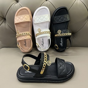 Sandales élégantes pour femmes à bride cheville, mules minimalistes à bout ouvert, en tweed texturé, style chic français - Product Image 3