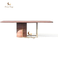 Ensemble de table à manger en marbre naturel, 4 places, nouveau design, table à manger en bois avec chaises, table à manger de luxe