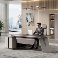 Bureau de direction moderne en bois MFC de haute qualité OEM/ODM, écologique et durable, avec tiroir de rangement et serrure à code pour PDG