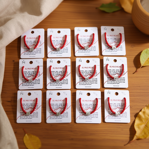 Set di 12 Braccialetti Intrecciati a Mano in Corda Rossa e Acciaio Inossidabile, Bracciali Avvolgenti alla Moda - Product Image 3