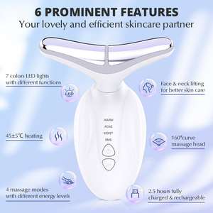Private Label 7 Colors <strong>Ionic</strong> Vibration <strong>Microcurrent</strong> Wrinkle Remover Facial Beauty Device Face &amp; Neck Lifting Massager <strong>Machine</strong> - Product Image 3