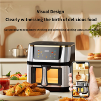 Friteuse à air numérique intelligente multifonctionnelle en acier inoxydable 12L, design moderne carré, pour frites, cuisine domestique