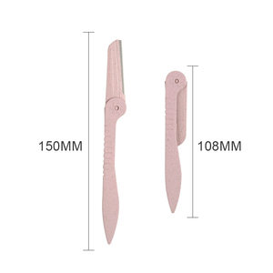 Tondeuse à sourcils pliable portable <span class=keywords><strong>pour</strong></span> femmes biodégradable en paille de blé, <span class=keywords><strong>rasoir</strong></span> facial <span class=keywords><strong>pour</strong></span> dermaplaning avec micro-garde - Product Image 4