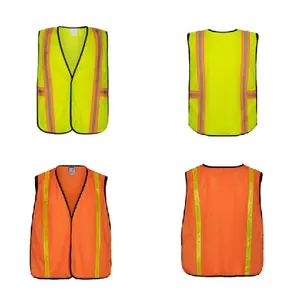 Gilet De Securite Construction Workwear Safety Vest Polyester Customization Logo Printing Fluorescent Color High Reflective Tape