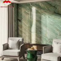 Dalle de marbre naturel vert clair d'Italie, polie, qualité A, moderne, résistante à l'eau, pour salle de bain, décoration intérieure
