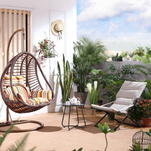 Silla Colgante de Ratán Moderna de Alta Calidad con Soporte para Uso en Exteriores, Hoteles, Parques, Patios, Salas de Estar, Construcción Metálica - Product Image 2