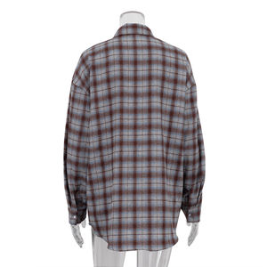 Camisas informales a <span class=keywords><strong>cuadros</strong></span> <span class=keywords><strong>de</strong></span> moda para <span class=keywords><strong>mujer</strong></span>, Tops <span class=keywords><strong>de</strong></span> mezcla <span class=keywords><strong>de</strong></span> algodón y poliéster, <span class=keywords><strong>camisa</strong></span> a <span class=keywords><strong>cuadros</strong></span> personalizada <span class=keywords><strong>de</strong></span> manga larga con botones para <span class=keywords><strong>mujer</strong></span> - Product Image 5