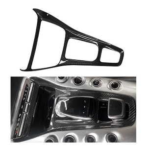 Sunmax pour Benz <span class=keywords><strong>AMG</strong></span> <span class=keywords><strong>GT</strong></span> GTR GTS C190 R190 2015-2018 fibre de carbone voiture Console <span class=keywords><strong>centrale</strong></span> panneau de changement de vitesse couverture accessoires intérieurs - Product Image 1