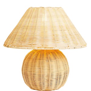 Wooden Sheep Bamboo Woven <b>Table</b> Lamp E27 <b>LED</b> Switch Control <b>Bedside</b> Lamp For Home Living Room Tatami - Product Image 5
