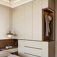 Armoire de chambre moderne personnalisable en MDF, écologique, autoportante, grande capacité de rangement, légère, pour appartement, démontable