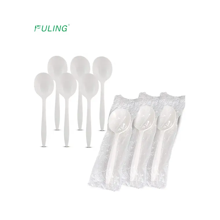 pack de 100 Plastico color Blanco Cucharas de plástico 