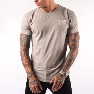 cotton and spandex cheap quickly dry plain men short sleeve crew neck t-shirt sports top casual wear summer