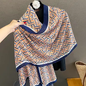 Newest Style 2024 Spring Fashion Men Viscose Scarf 180*90cm Luxury Designer 100% Viscose Cotton Printed Scarves For Women Hijab