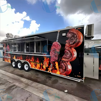 Remorque de restauration rapide Hot Dog Pizza Bbq Grand camion de nourriture burger mobile avec cuisine complète à vendre