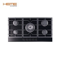 Table de cuisson personnalisée Fournisseur OEM Cuisinière en verre trempé de 36 pouces avec 5 brûleurs Table de cuisson au gaz