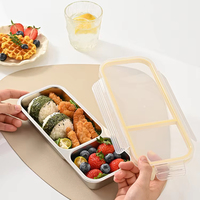 304 roestvrijstalen geïsoleerde lunchbox, voedselcontainer met compartimenten, geschikt voor vriezer en magnetron, opbergdoos voor fruit en groenten