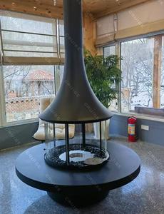 Fabbrica di crociera-caminetti sospesi in vetro sospesi in legno autoportante personalizzati diretti a 360 gradi curvi ad alta temperatura - Product Image 3