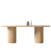 Table à manger ovale en bois massif de style nordique simple DISHI pour la maison, le café, le salon, l'appartement, le bureau