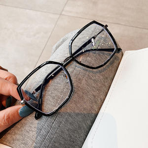 Monturas de gafas geométricas retro para mujer, montura completa, antiluz azul, lentes de acetato TR90, forma irregular N1 00123 - Product Image 1