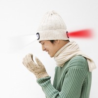 Bonnet LED en tricot acrylique, double éclairage avant blanc arrière rouge, pour course en extérieur, cyclisme, hiver, chaleur, unisexe, personnalisable OEM ODM