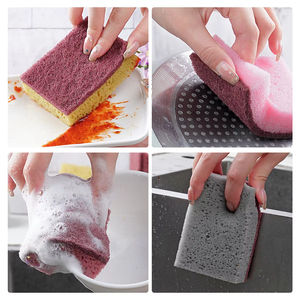 Éponges à vaisselle <span class=keywords><strong>pour</strong></span> laver la vaisselle, évier de cuisine, éponges de nettoyage, forme rectangulaire, épaisseur 3 cm, absorption d'eau 250%, paquet - Product Image 4