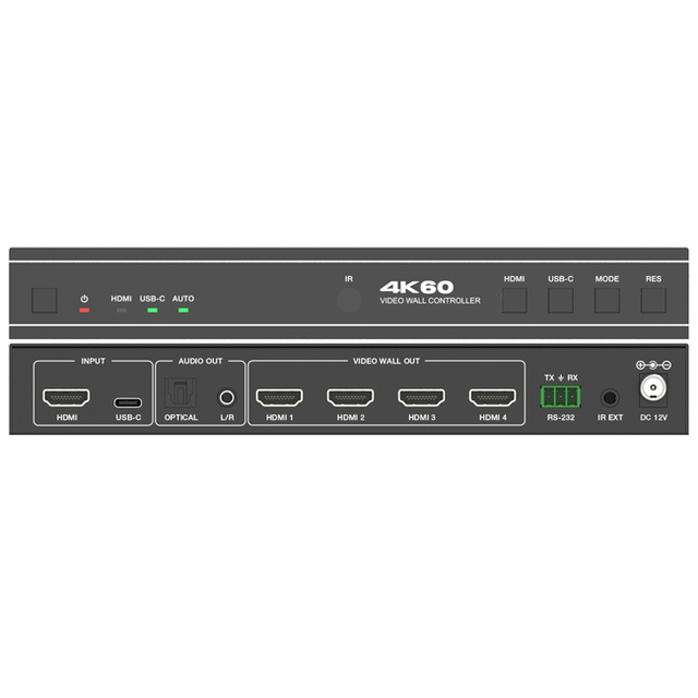 1x4 4K UHD HDMI Splitter Support HDMI 2.0b, HDCP 2.2, HDR Video Wall Controller for Home Theatre System