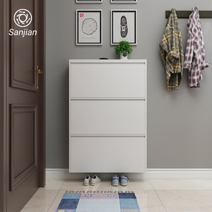 Nhà Máy Hiện Đại Đồ Nội Thất Lớn Kệ Lưu Trữ Được Cố Định Vào Tường 3 Lớp Thép Kích Thước Nhỏ Kim Loại Tủ Giày - Product Image 3