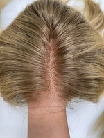 Novedad en peluquín de cabello humano europeo alineado con cutícula 100% para mujer, tupé de cabello humano mono rubio ceniza 3x5 5x6