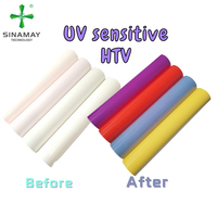 Rouleaux de film vinyle sensible à la lumière Sinamay Flex Pu HTV, vinyle textile changeant de couleur au soleil, pour transfert sur T-shirt