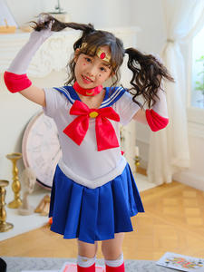 Venta al por mayor de disfraces de actuación infantil de Halloween de cinco piezas Anime juego de rol <span class=keywords><strong>Sailor</strong></span> <span class=keywords><strong>Moon</strong></span> ropa para niños - Product Image 5