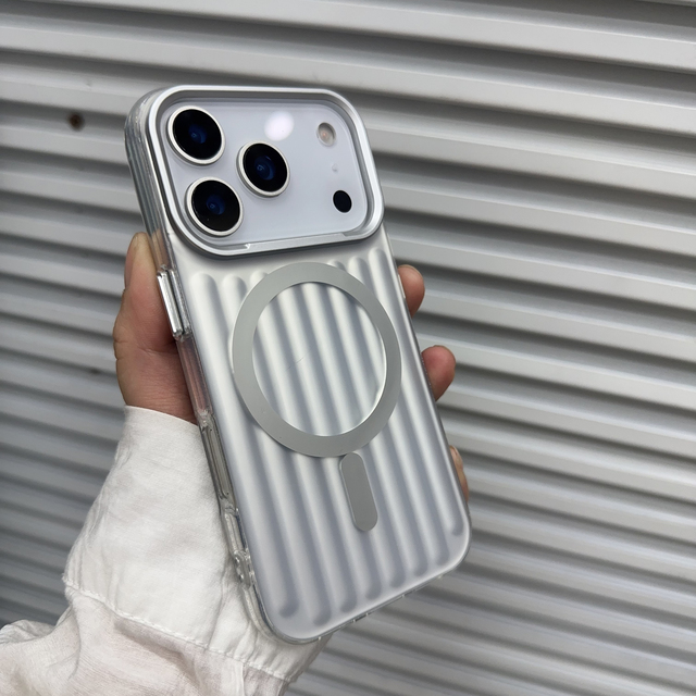 New Arrivals Colorful Corrugated Design Phone Cover for iPhone 17 16 15 Pro Max Magnetic Wireless Charging Mobile Phone Cases