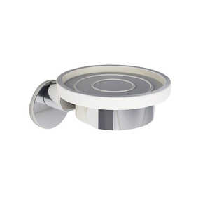 Saponetta rotonda bianco-cromo-Saniplast - Product Image 2