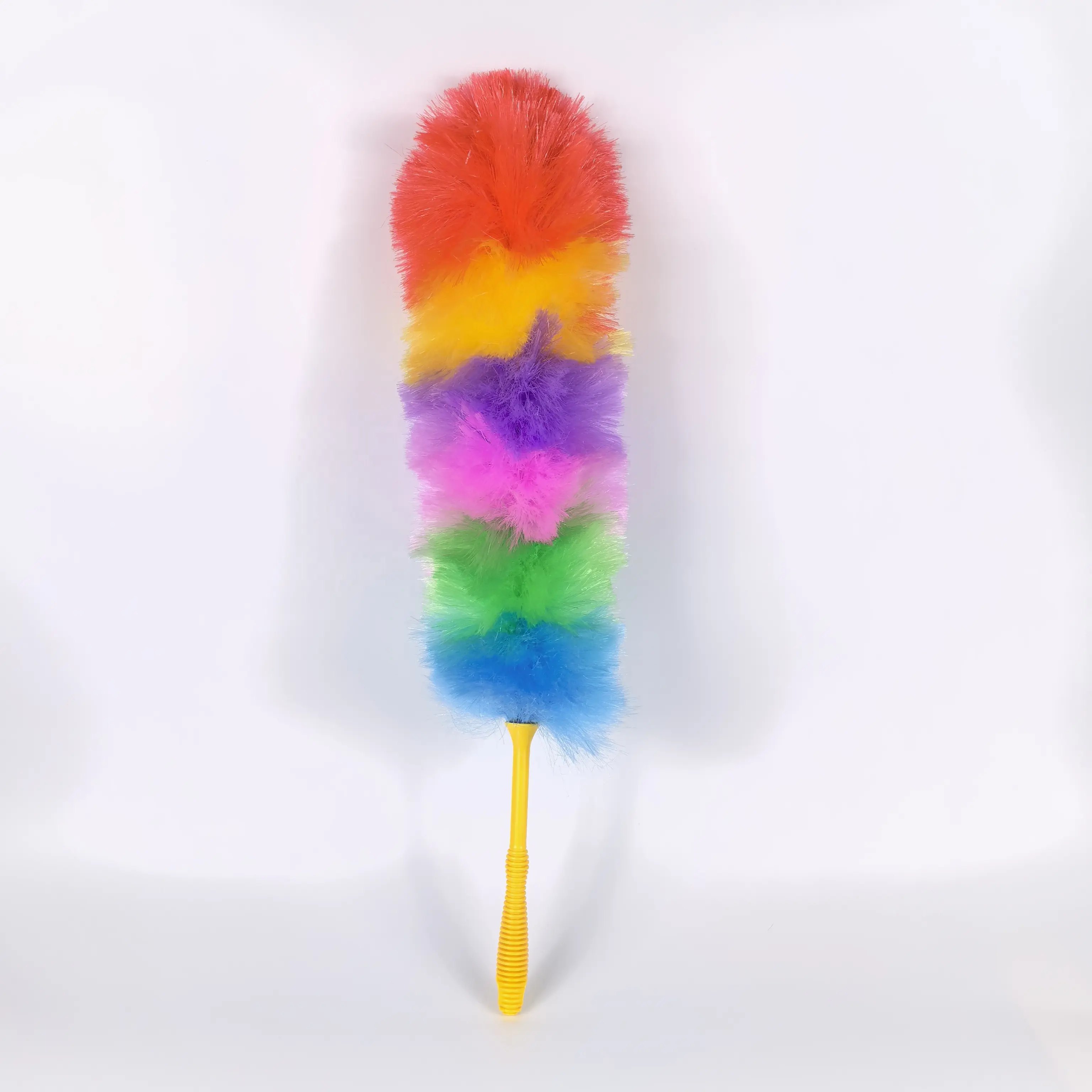 76CM Rainbow-Colored Microfiber 120g Feather Duster Flexible With Plastic Rubber Handle For Household Cleaning