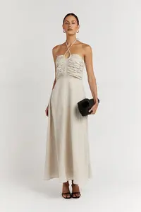 Robes maxi <span class=keywords><strong>en</strong></span> <span class=keywords><strong>lin</strong></span> naturel à 100%, vêtements sans dos, <span class=keywords><strong>robe</strong></span> d'été <span class=keywords><strong>blanche</strong></span> pour femmes, <span class=keywords><strong>robe</strong></span> <span class=keywords><strong>longue</strong></span> <span class=keywords><strong>en</strong></span> coton, <span class=keywords><strong>robe</strong></span> <span class=keywords><strong>en</strong></span> <span class=keywords><strong>lin</strong></span> enveloppante pour femmes - Product Image 5