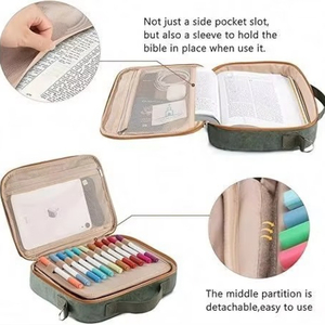 Muestra Gratuita de Bolsas y Estuches Clásicos para Biblias de Poliéster - Funda Grande para Biblia con Correa para el Hombro y Lazos Desmontables para Bolígrafos - Product Image 2